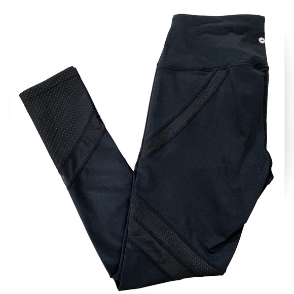 Avia Women's Medium Black Leggings Athletic Mesh Panels Gym Yoga Activewear - Picture 5 of 6